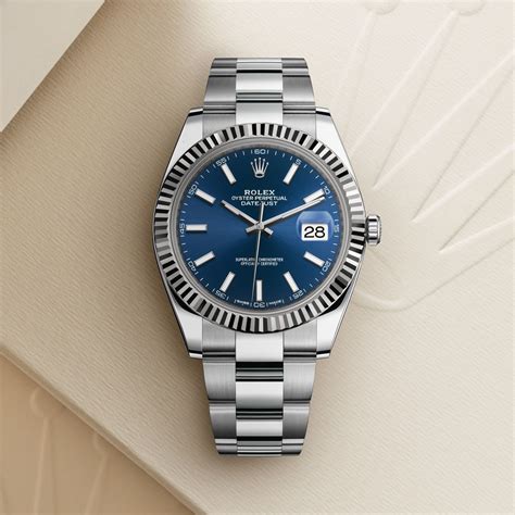 rolex datejust 41 oystersteel and white gold|Rolex Datejust blue dial 41mm.